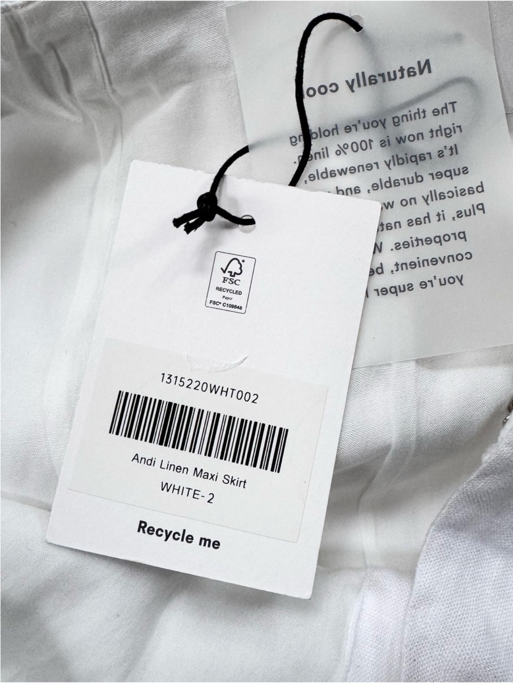 NWT Reformation Andi Linen Maxi Skirt White 2 - Picture 6 of 12